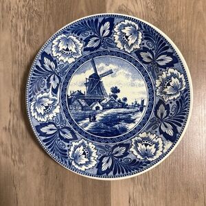 Vintage Delfts Windmill Wall Plate
